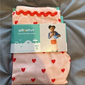 Target Pink Apron with Red Heart Accents